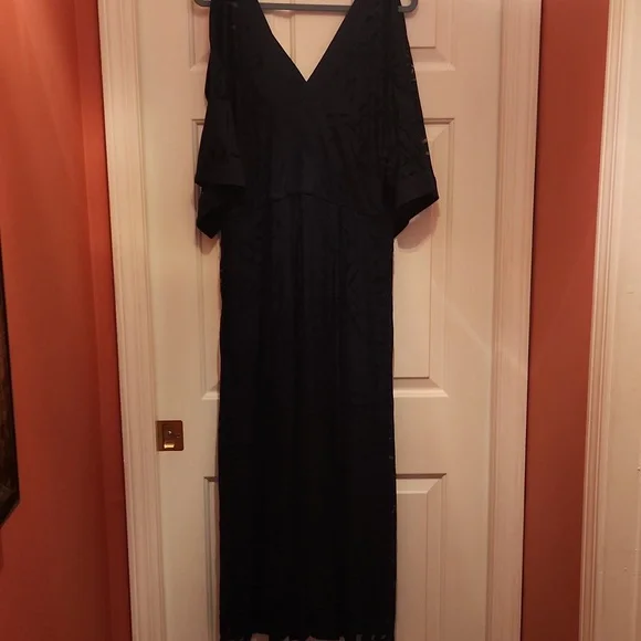 Lane Bryant SZ 18/20 Navy Cold Shoulder Dress - Picture 2 of 14